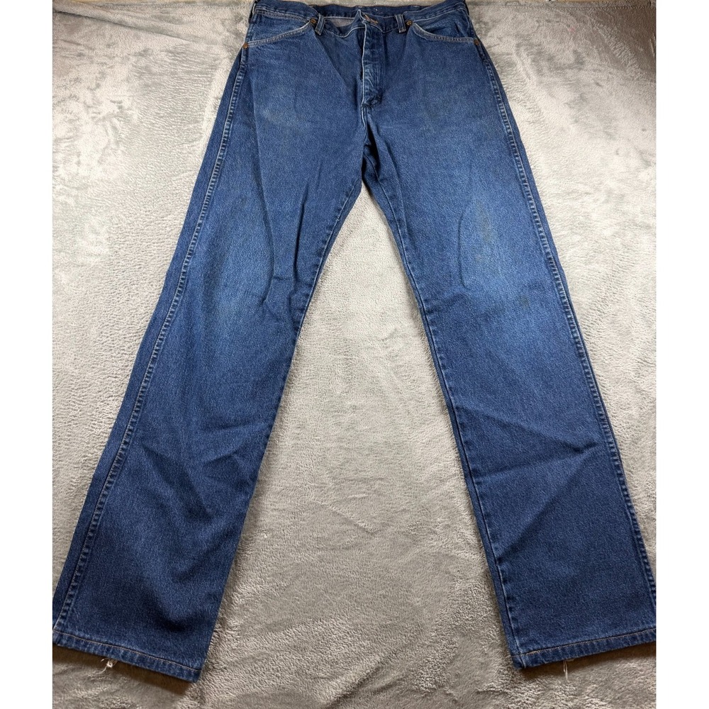 Wrangler 13MWZDD Jeans Mens 34x34 Cowboy Cut Blue Denim Western